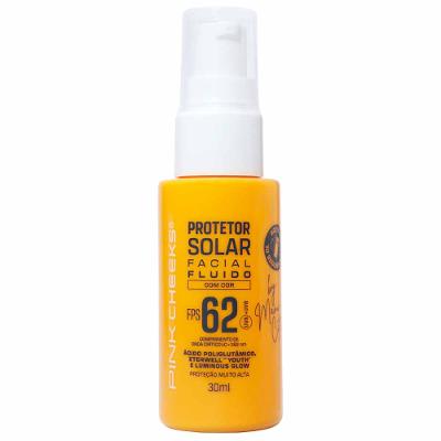 Protetor Solar Facial Fluido Com Cor Pink Cheeks Tint FPS 62 FPUVA 36 30ml