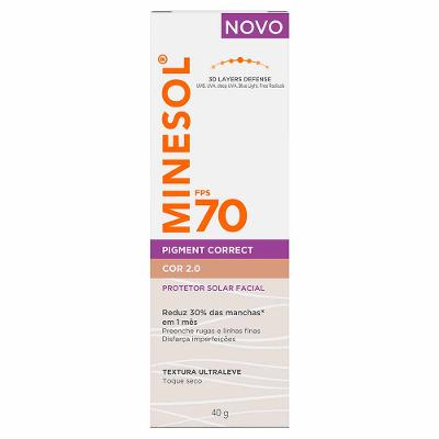 Protetor Solar Facial MINESOL Pigment Correct FPS 70 40g