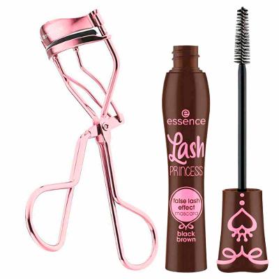 Essence Kit - Curvador de Cílios + Máscara de Cílios Essence Marrom