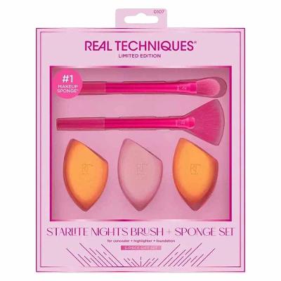 Kit de Pincéis e Esponja Real Techniques Starlite Nights Brush + Sponge Set - Edição Limitada