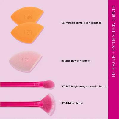 Kit de Pincéis e Esponja Real Techniques Starlite Nights Brush + Sponge Set - Edição Limitada