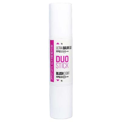 Duo Stick Blush 3 em 1 FPS98 e Ultrabalm FPS50 Pink Cheeks MDR