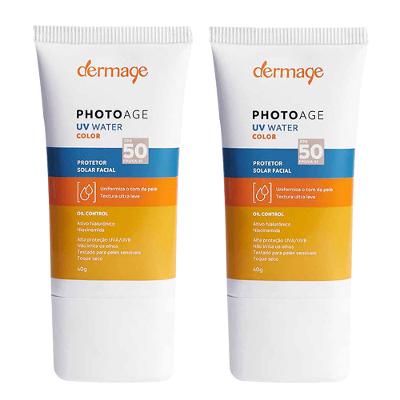Dermage Photoage UV Water Color Protetor Solar Facial FPS50 Kit com 2 Unidades Médio Intense