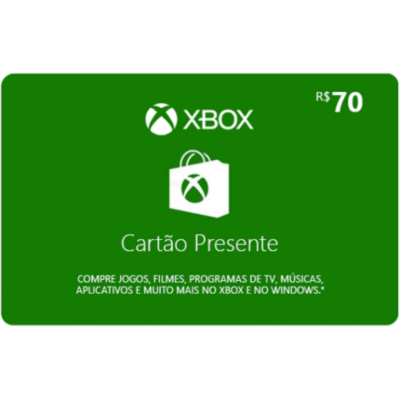 Cartão Presente Xbox Live Credits R$70