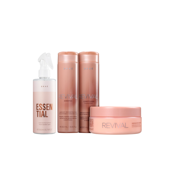 BRAÉ Revival Shampoo250ml+Condicionador250ml+ BRAÉ Revival Mascara200g +BRAÉ Essential 260ml - 1