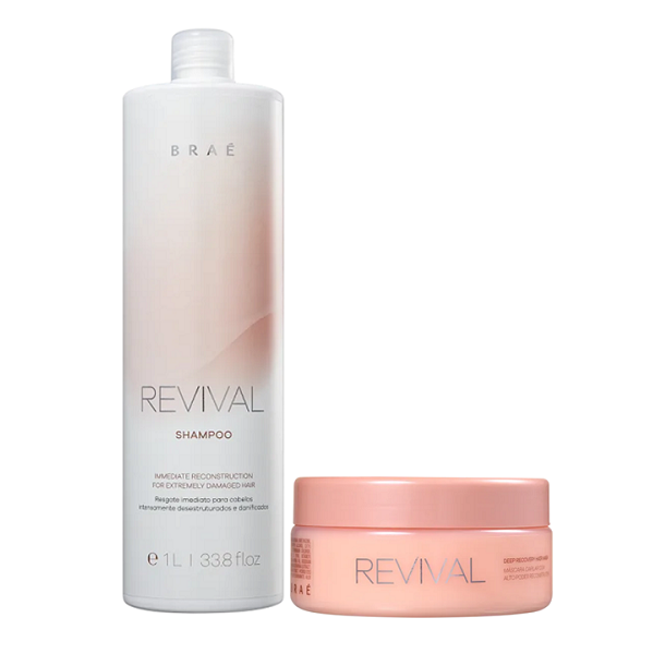 BRAÉ Revival - Shampoo 1L+Mascara de Reconstrução 200g - 1