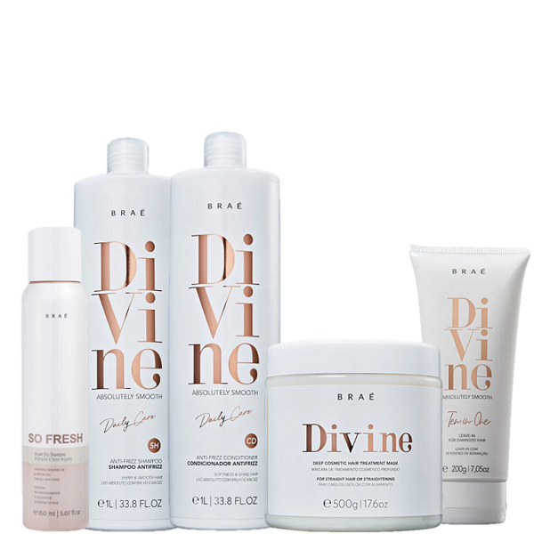 BRAÉ Divine Duo 1L Mascara 500g Leave-in 200g e So Fresh 150ml - 1