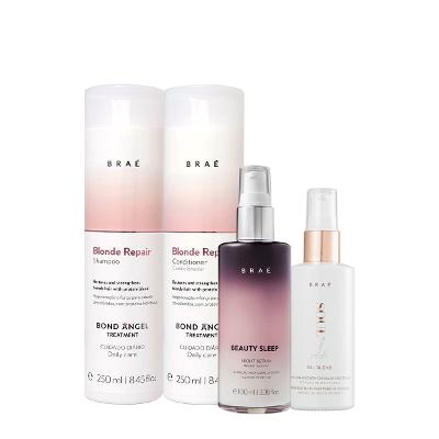 Kit Braé Blond Repair Shampoo Condicionador Beauty Sleep e Oil Blend (4 produtos)