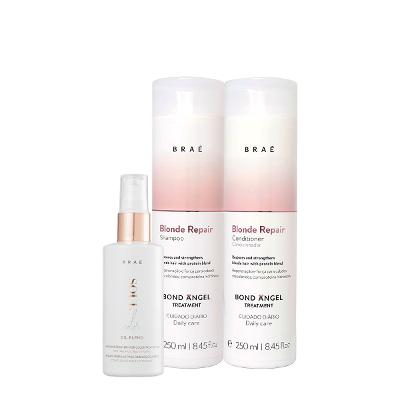 Kit Braé Blond Repair Shampoo Condicionador e Soul Color Oil Blend (3 produtos)