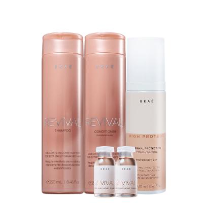 Kit Braé High Protect Thermal Revival Shampoo Condicionador e Ampola (5 produtos)