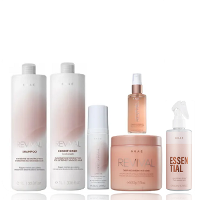 Brae Revival Shampoo+Condicionador 1L+Mascara 500g+Leave-in 200ml+Shine Oil 60ml +Essential 250ml - 1