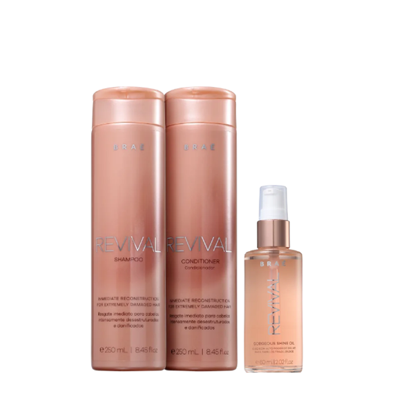 BRAE Revival Shampoo+Condicionador 250ml+Shine Oil 60ml - 1