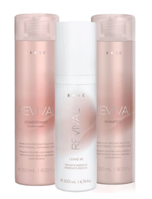 Shampoo + Condicionador 250ml + Leave-in Brae Revival 200ml - 1