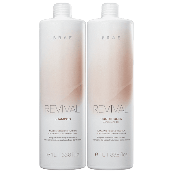 Brae Revival Shampoo+Condicionador 1L+Cronograma Capilrar Repair Kit 3 Ampolas - 2