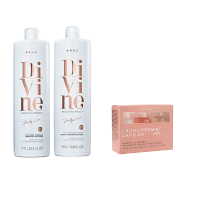 Brae Divine Anti-Frizz - Shampoo+Condicionador 1L + Cronograma Capilar Color