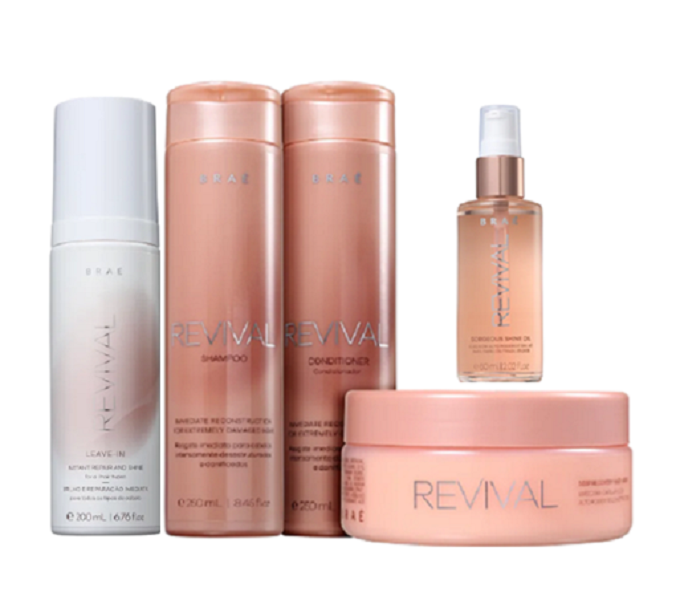 Brae Revival Shampoo+Condicionador 250ml+Mascara+Leave-in 200ml+ShineOil 60ml - 1