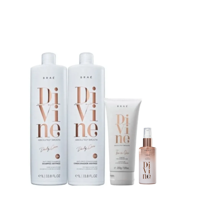 Brae Divine Shampoo+Condicionador 1L+Leave-in 200g+Serum 60ml