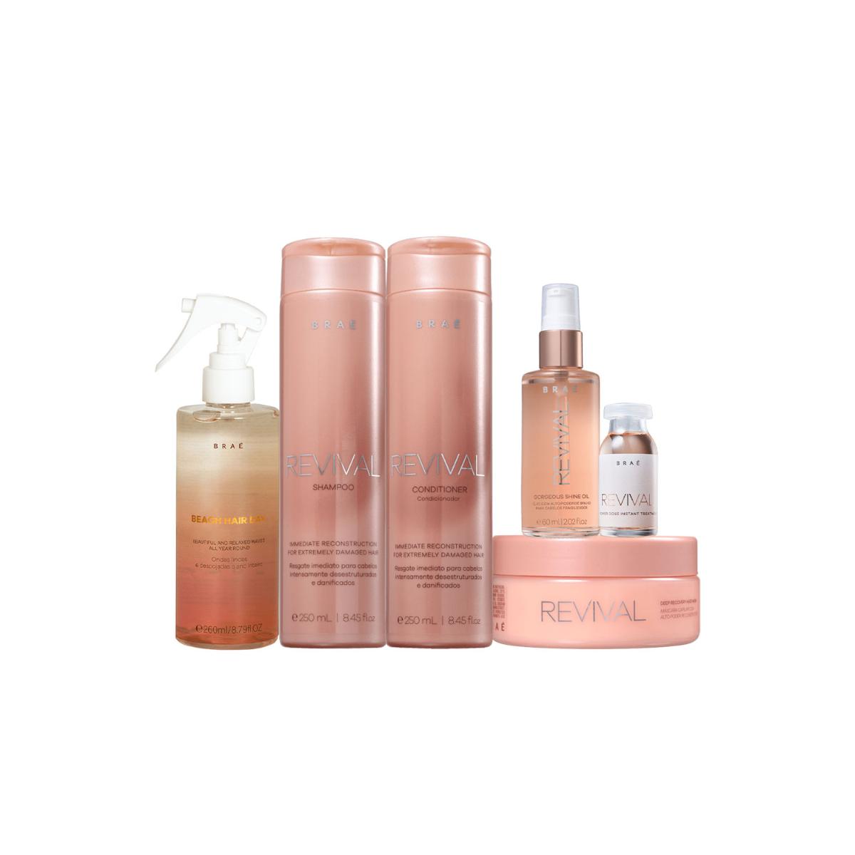 Kit Braé Revival Beach Hair Essential Shine Power Home (6 Produtos) - 1