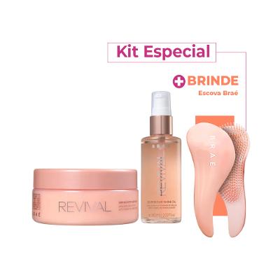 BRAÉ Revival - Máscara de Reconstrução 200g+Gorgeous Shine Oil 60ml