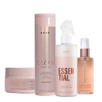 Kit Braé Glow Shine Shampoo Máscara Essential e Óleo Gorgeous  (4 produtos) - 1