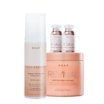 Kit Braé High Protect Thermal  Revival Máscara e Ampola (4 produtos)