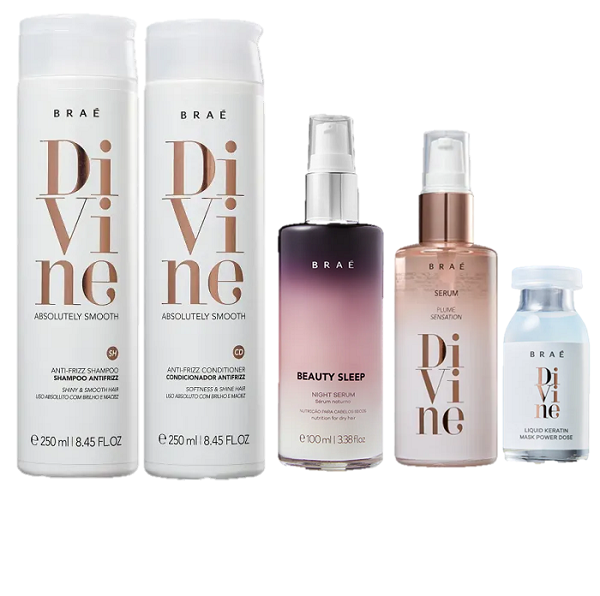 Brae Divine Kit Duo 250ml Serum Plume 60ml Ampola 13ml e Beauty Sleep 100ml - 1