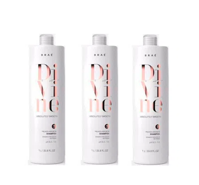 Kit Brae Divine Shampoo Anti-Frizz 1L - 3 UNIDADES