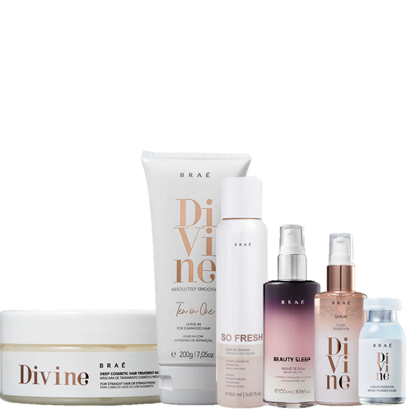 BRAE Divine Mascara 200g Leave in 200g Serum 60ml Ampola 13ml Beauty Sleep 100ml e So Fresh 150ml - 1
