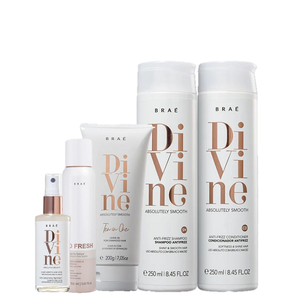 BRAE Divine Antifrizz kit Duo 250ml Leave-in 200ml Mascara Queratina 60ml e So Fresh 150ml Leave-in - 1
