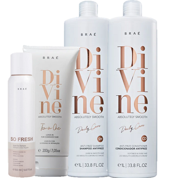 Brae Divine Anti Frizz Duo 1L Leave-in 200g e So Fresh 150ml - 1