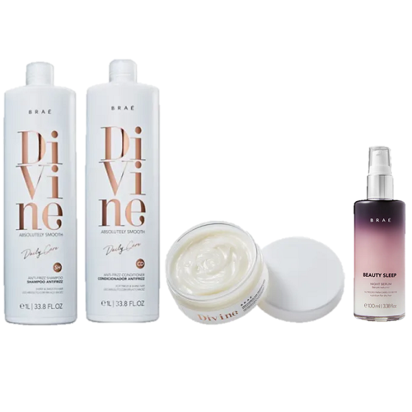 Brae Divine Anti Frizz Duo 1L Mascara 200g e Beauty Sleep 100ml - 1