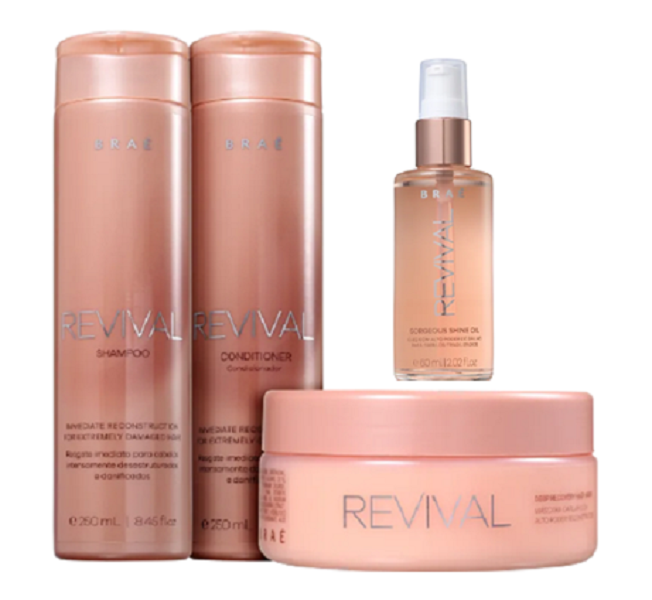 Brae Revival Shampoo+Cond 250ml+Masc 200ml+Shine Oil 60ml - 1
