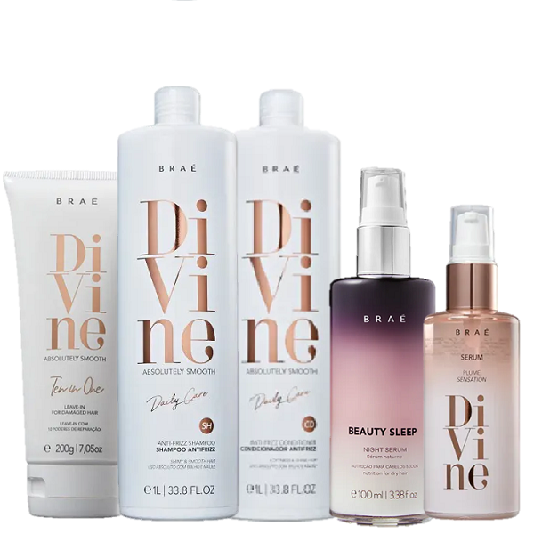 Brae Divine Duo 1L Leave-in 200g Serum 60ml e Beauty Sleep 100ml - 1