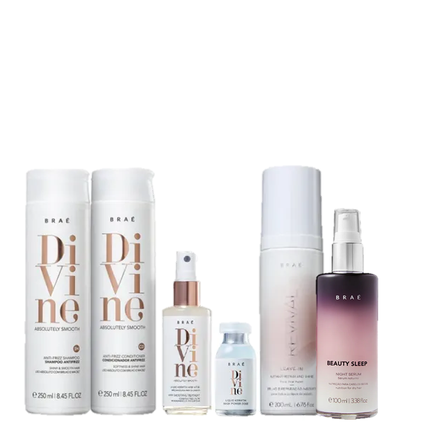 Brae Divine Duo 250ml Queratina Liquida 60ml Ampola 13ml Leave-in Revival 200ml e Beauty Sleep 100ml - 1