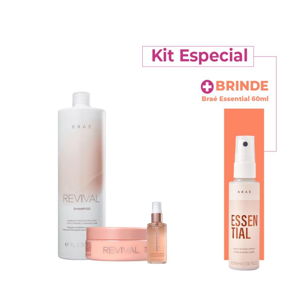 Kit BRAE Revival Reconstrucao Capilar Especial (3 Produtos) - 1
