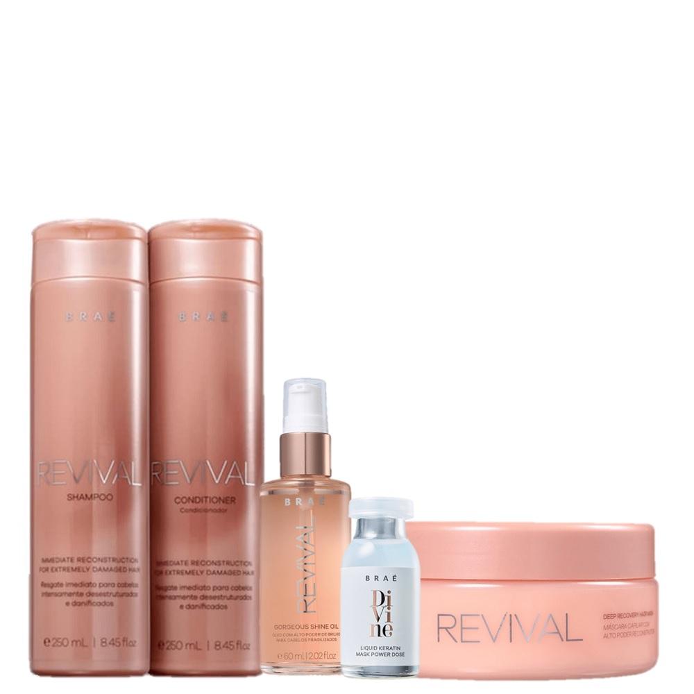 Kit Brae Revival Reconstrucao Cabelos com Frizz (5 Produtos) - 1