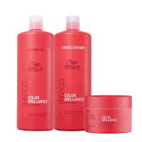 Kit Wella Professionals Invigo Color Brilliance Shampoo Condicionador Litro + Máscara (3 produtos) - 1