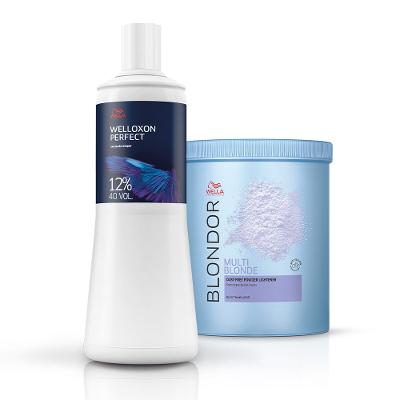 Kit Wella Blondor Pó Descolorante Oxidante Welloxon Perfect 12% 40V (2 produtos)
