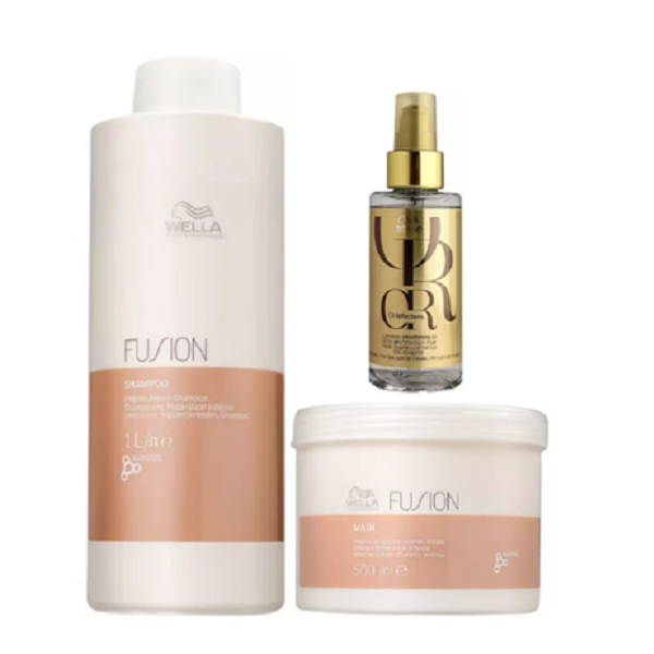 Wella Professionals Fusion Shampoo 1L+Mascara 500g+Oil Reflections 100ml - 1
