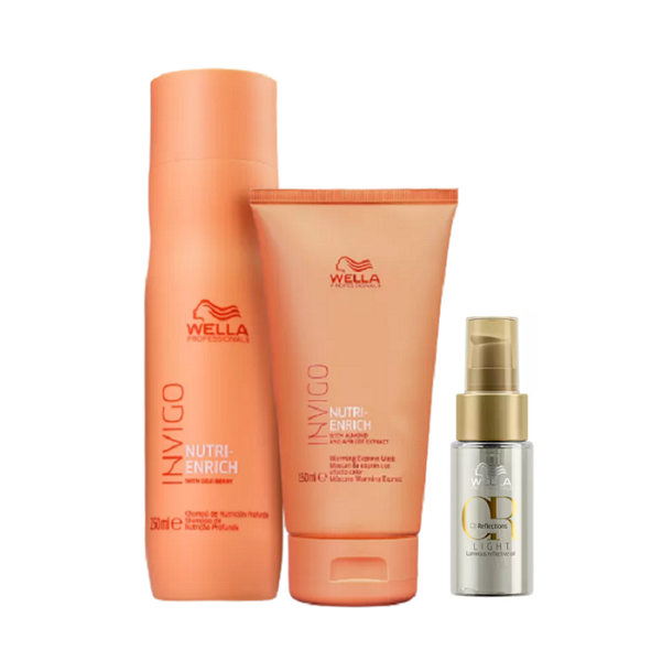 Wella Professionals Invigo Nutri-Enrich Shampoo 250ml+Mascara Warming Express 150ml+Oil Reflections Light 30ml - 1