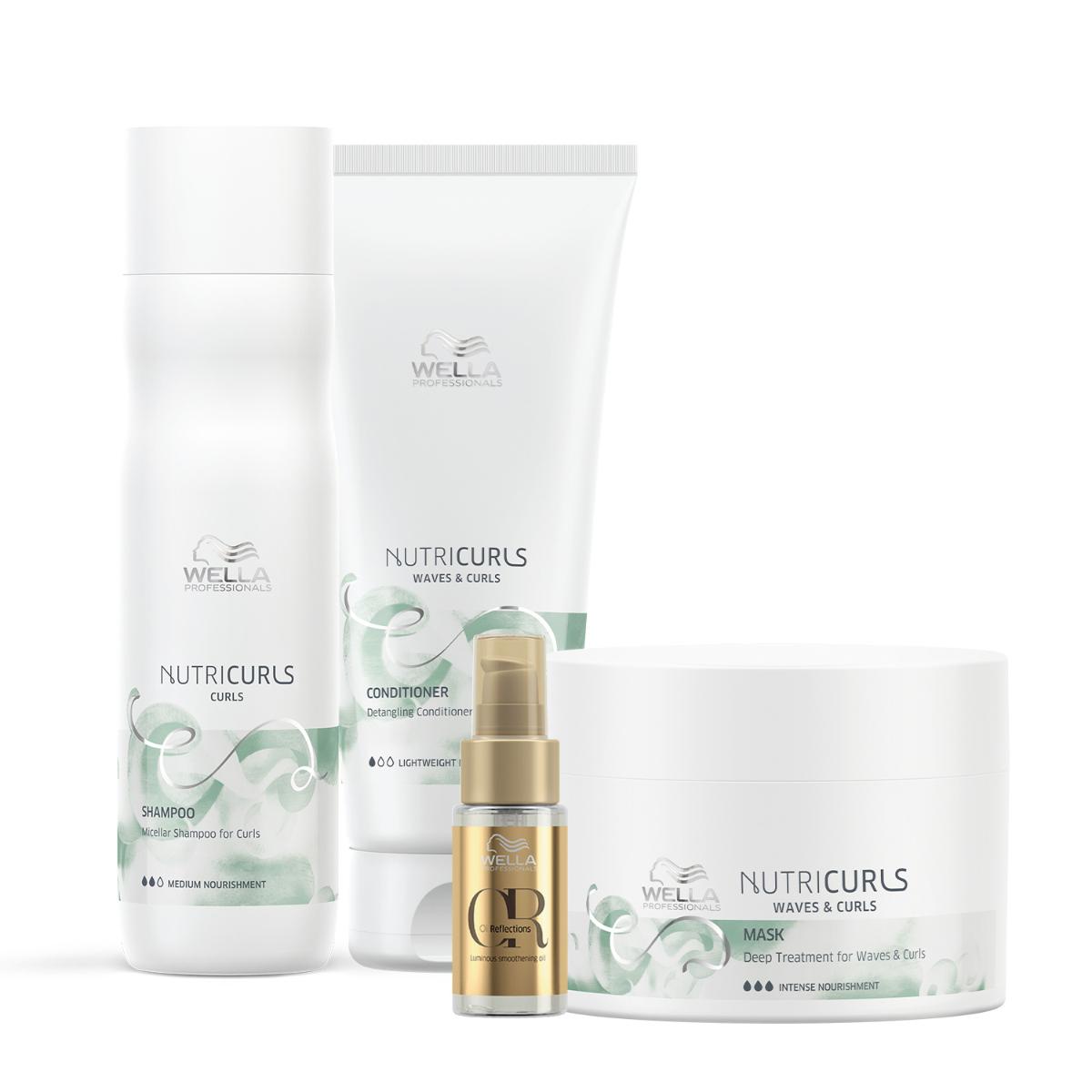 Kit Wella Professionals Nutricurls Home Care +Oil Reflections 30ml (4 produtos) - 1