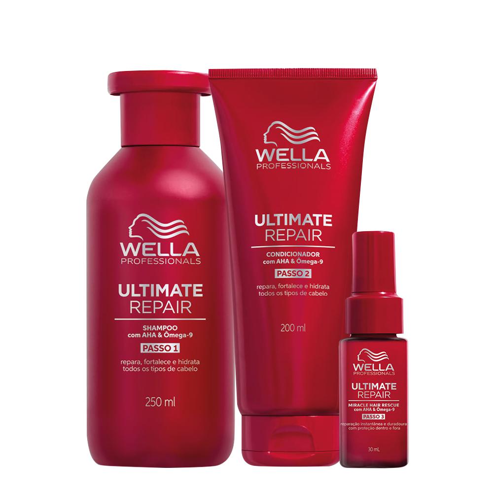 Kit Wella Ultimate Repair Shampoo Máscara e Leave-in 95ml (3 produtos) - 1