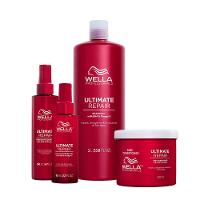 Kit Wella Ultimate Repair Shampoo Litro  Leave-in  Protetor Térmico e Máscara (4 produtos) - 1