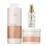 Wella Professionals Fusion Shampoo 1L+Mascara 500g+Oil Reflections Light 100ml - 1