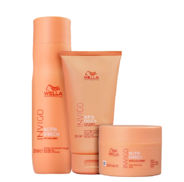 Wella Professionals Invigo Nutri-Enrich Shampoo 250ml+Mascara Express+Mascara Nutrição 150ml - 1