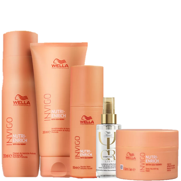 Wella Professionals Invigo Nutri-Enrich Duo Home Care Mascara Balsamo 150ml e Oil Reflections Light 100ml - 1
