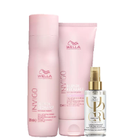 Wella Professionals Invigo Blonde Recharge Home Care Duo e Oil Reflections Light 100ml (3 Produtos) - 1