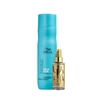 Wella Professionals Invigo Balance Aqua Pure Shampoo Antirresíduos 250ml e Oil Reflections 100ml - 1