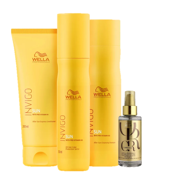 Wella Professionals Invigo Sun Kit Completo e Oil Reflections 100ml 4 Produtos - 1