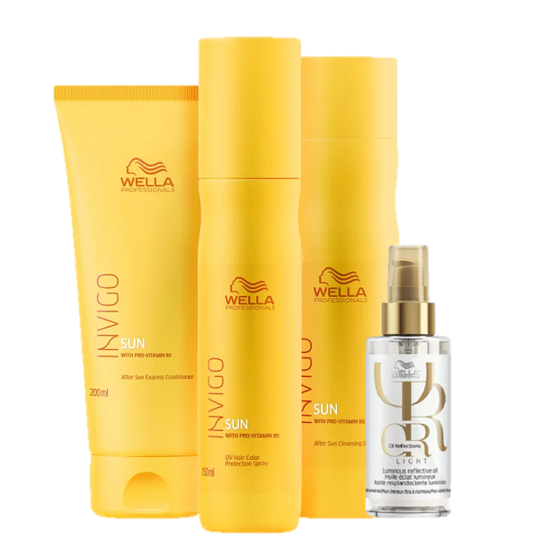 Wella Professionals Invigo Sun Kit Completo e Oil Reflections Light 100ml 4 Produtos - 1